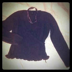 NY & Co Purple Wrap sweater